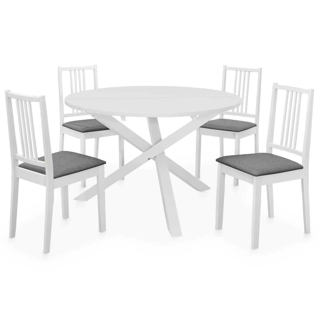 Vetonek Juego de muebles de comedor 5 piezas MDF blanco