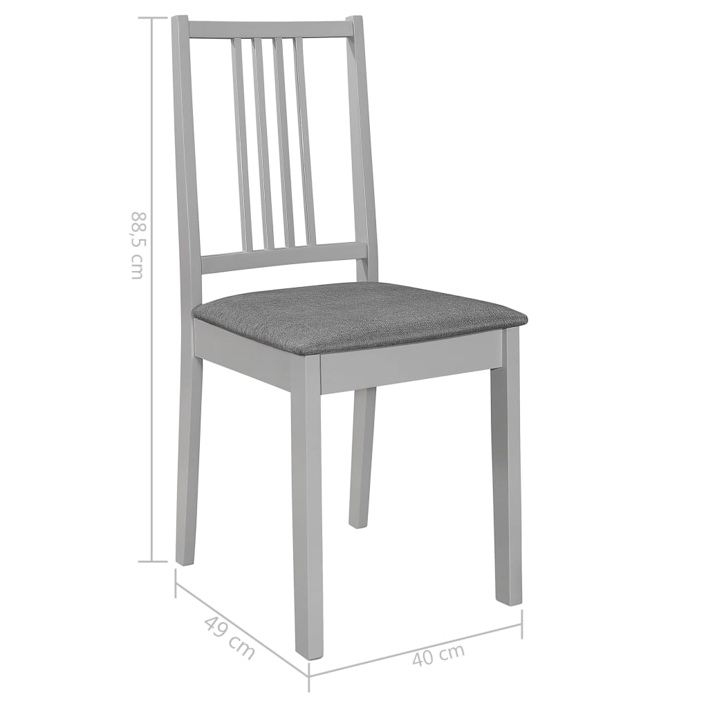 Juego de muebles de comedor 5 piezas MDF gris vidaXL