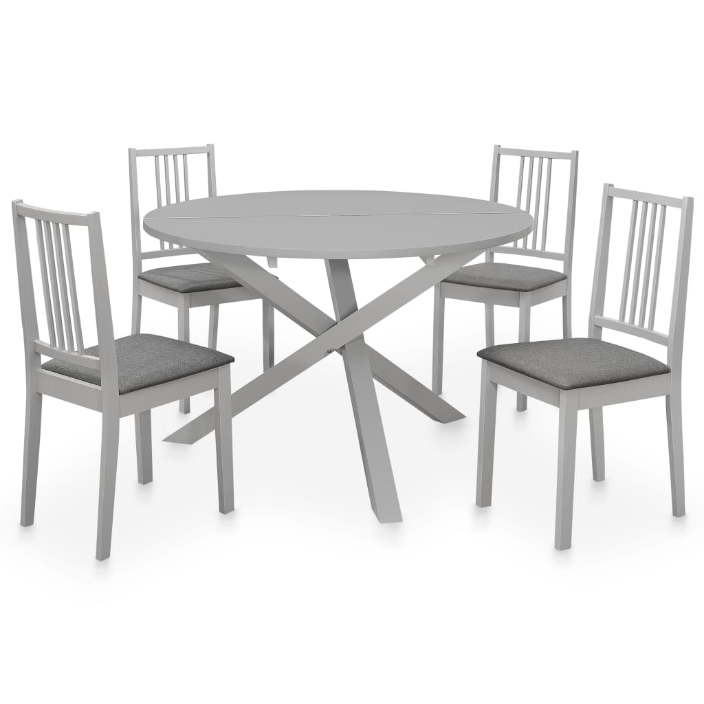 Vetonek Juego de muebles de comedor 5 piezas MDF gris