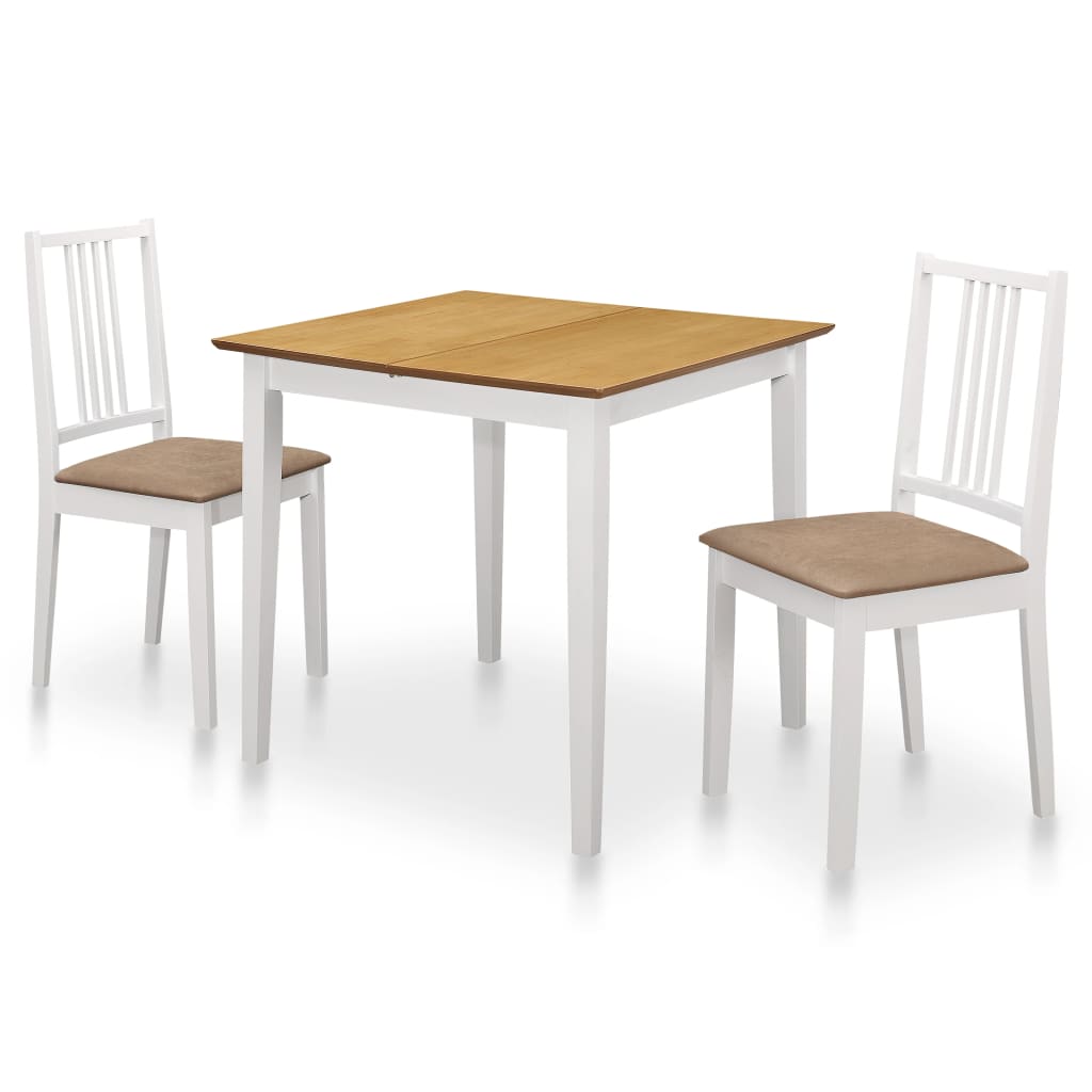 Vetonek Juego de muebles de comedor 3 piezas MDF blanco