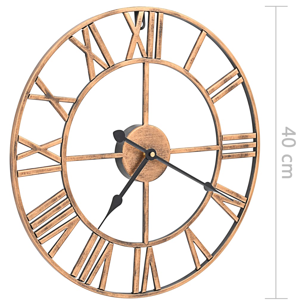 Reloj de pared de metal dorado 40 cm