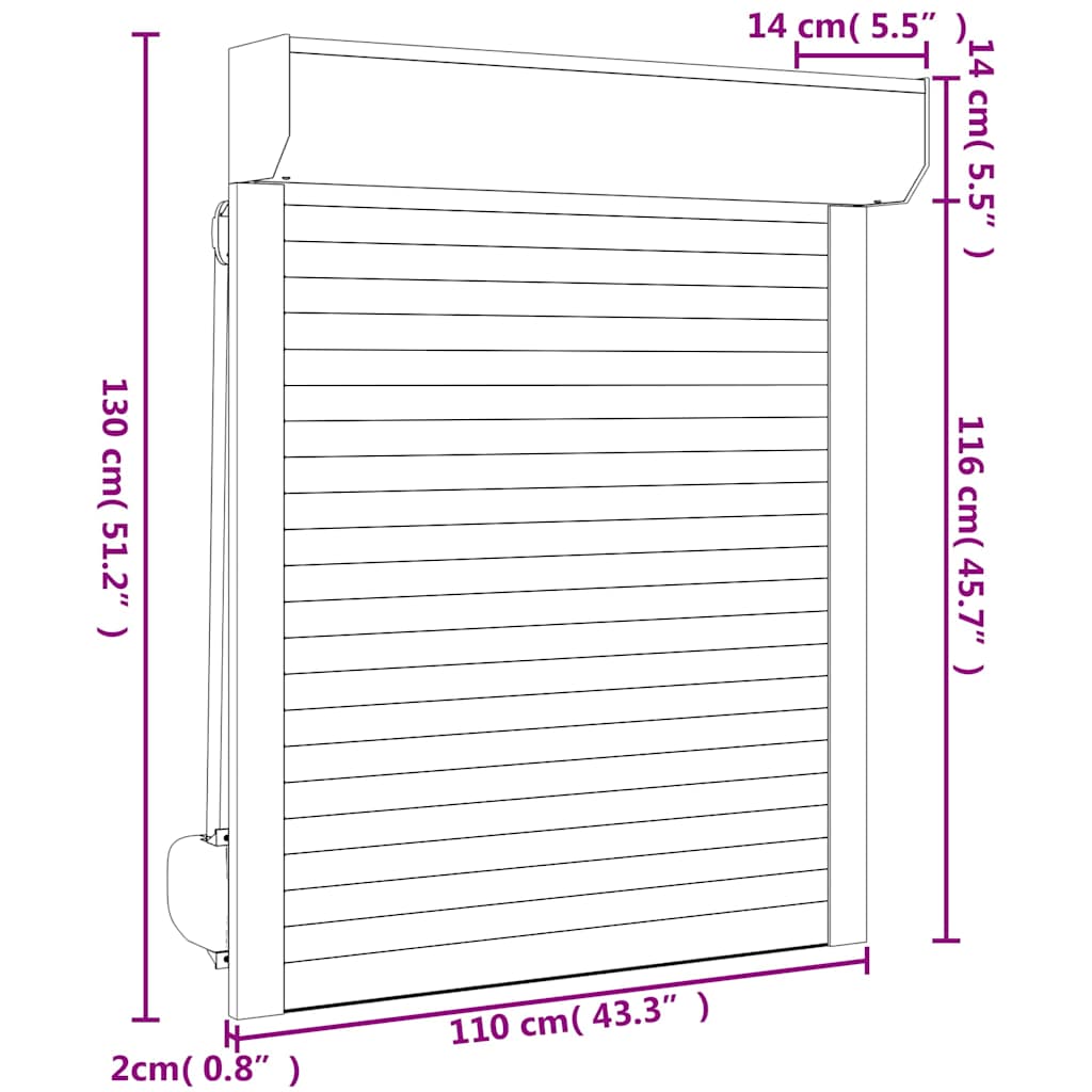 110x130 cm white aluminum blind