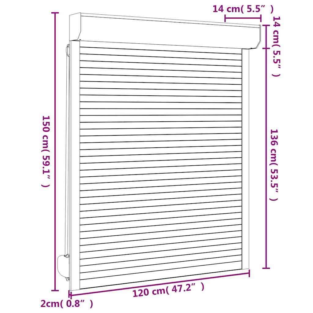 120x150 cm white aluminum blind