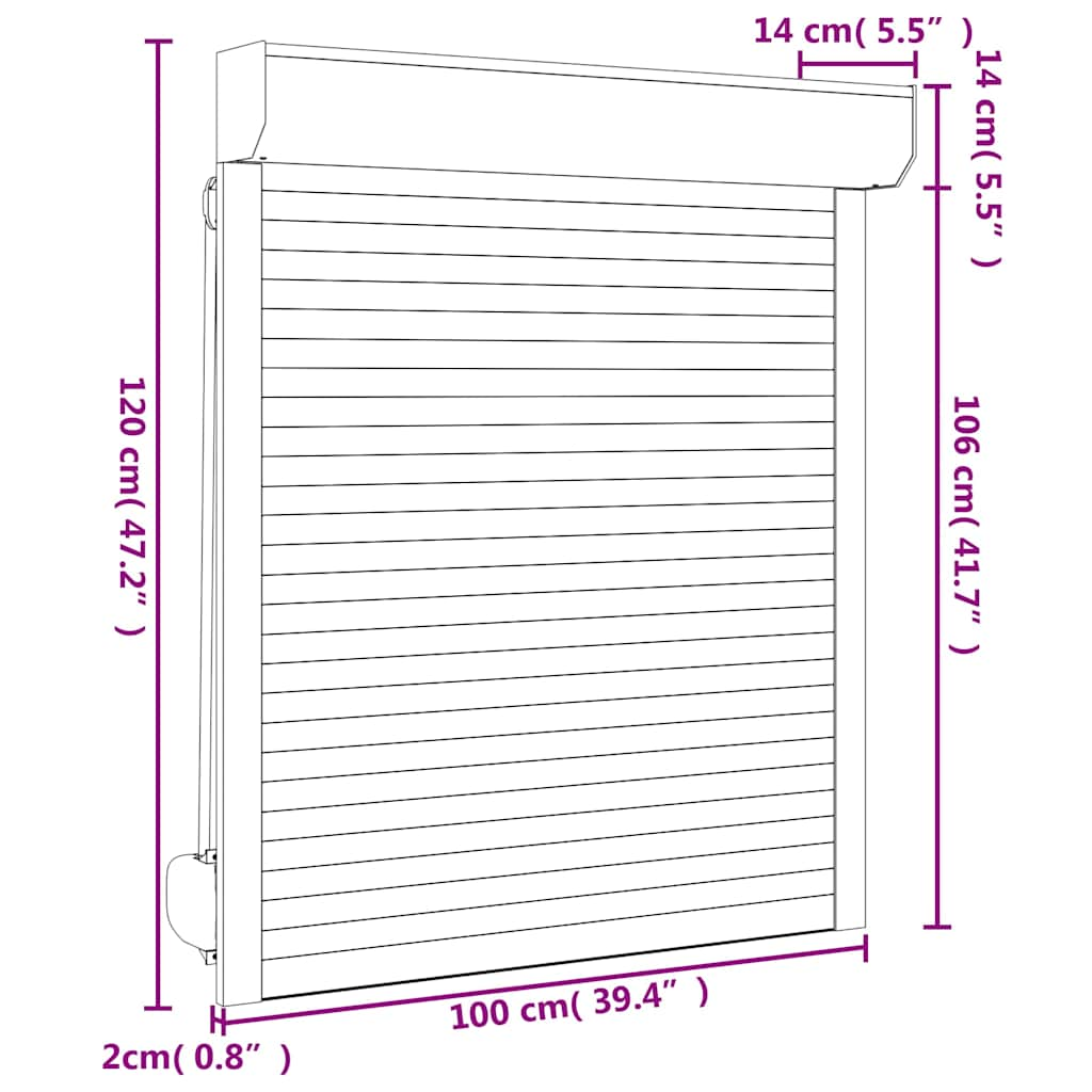 Persiana de aluminio gris antracita 100x120 cm - Vetonek