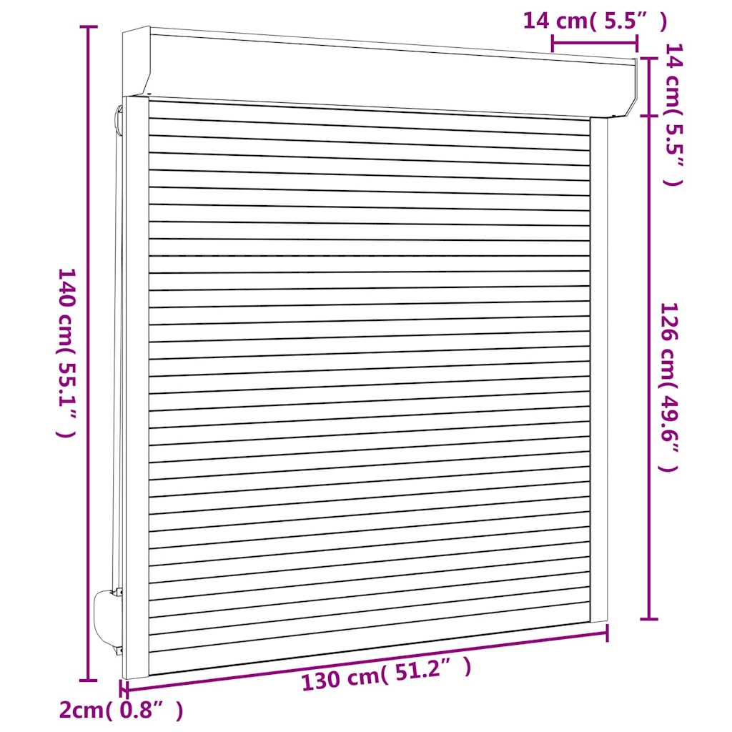 Antracito cego de alumínio cinza 130x140 cm