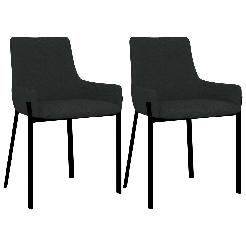 Vetonek Sillas de comedor 2 unidades tela negro