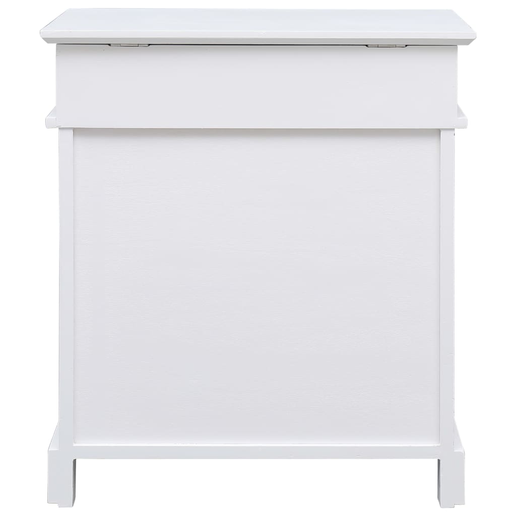 Mueble zapatero de madera de Paulownia blanco 50x28x58 cm - Vetonek