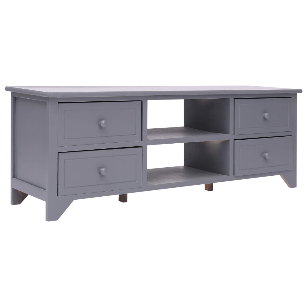 Vetonek Mueble para TV madera de paulownia gris 115x30x40 cm