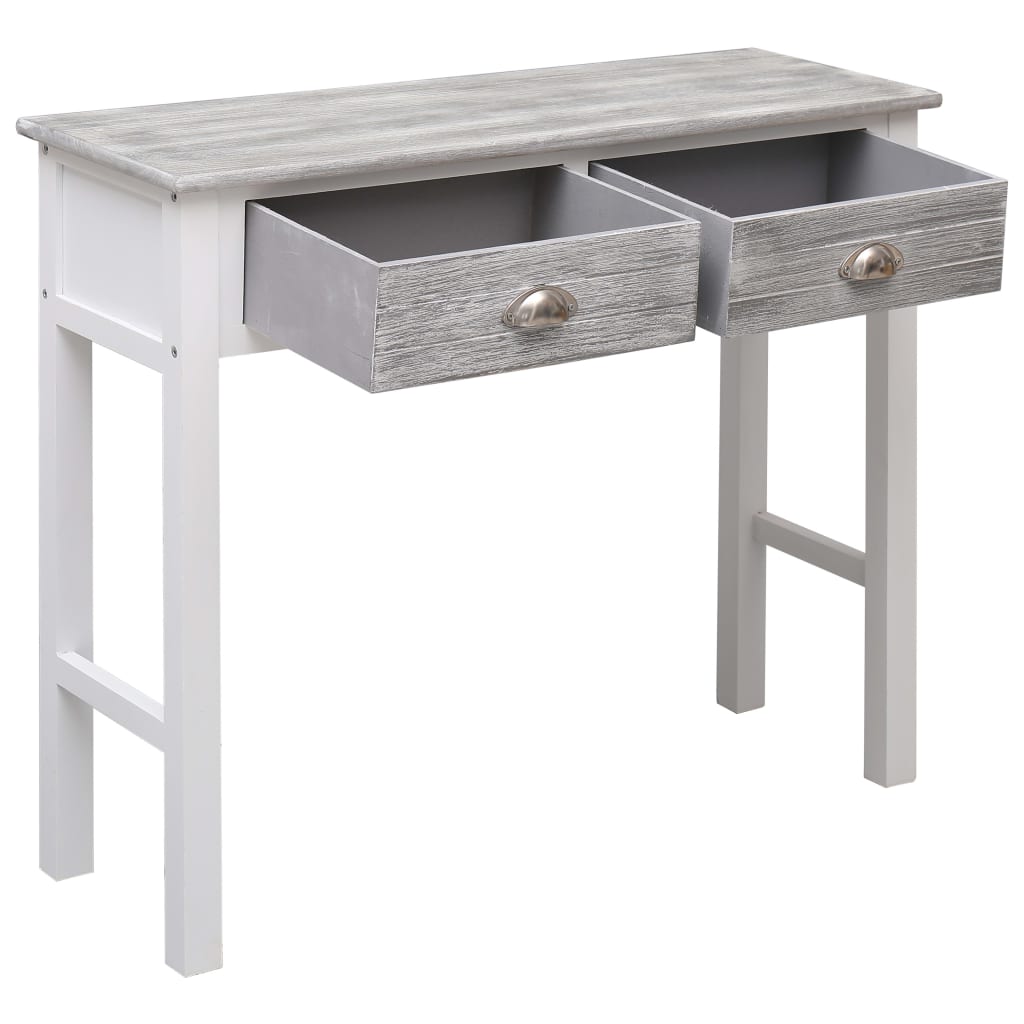 Mesa consola de madera gris 90x30x77 cm