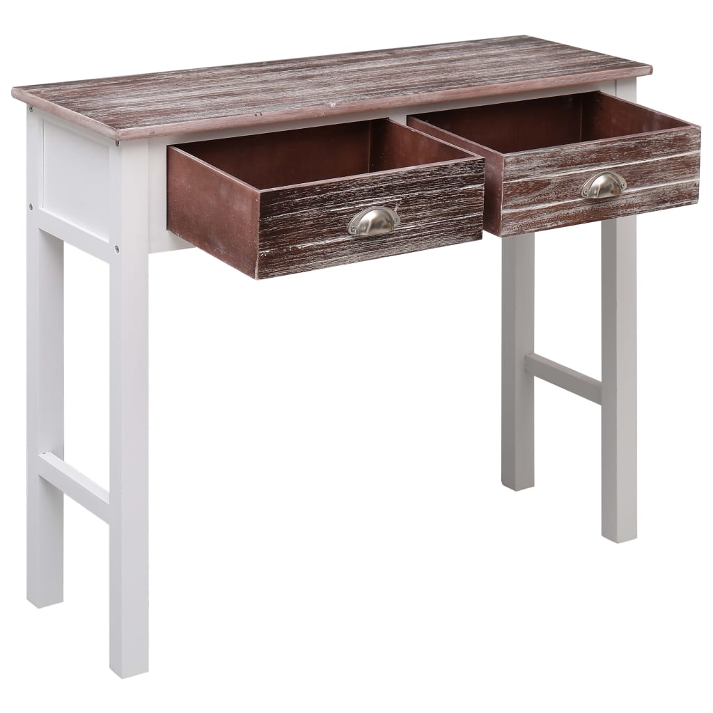 Console en bois brun 90x30x77 cm