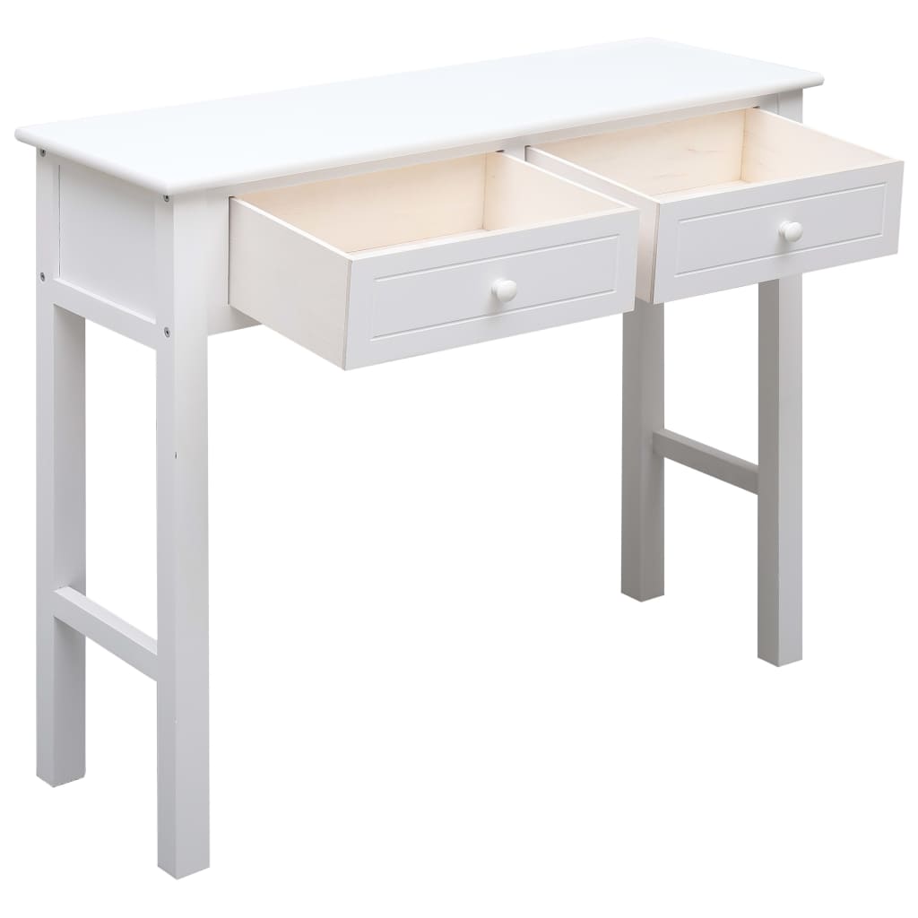 White wooden console 90x30x77 cm