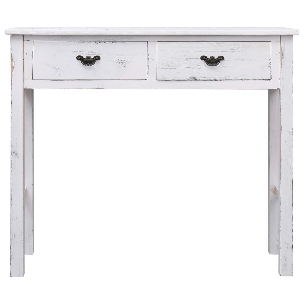 Ancient White Wooden Console Table 90x30x77 cm