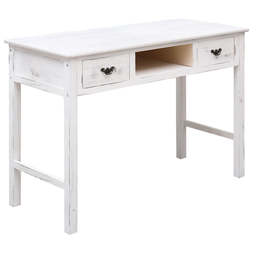 Vetonek Mesa consola de madera blanco antiguo 110x45x76 cm