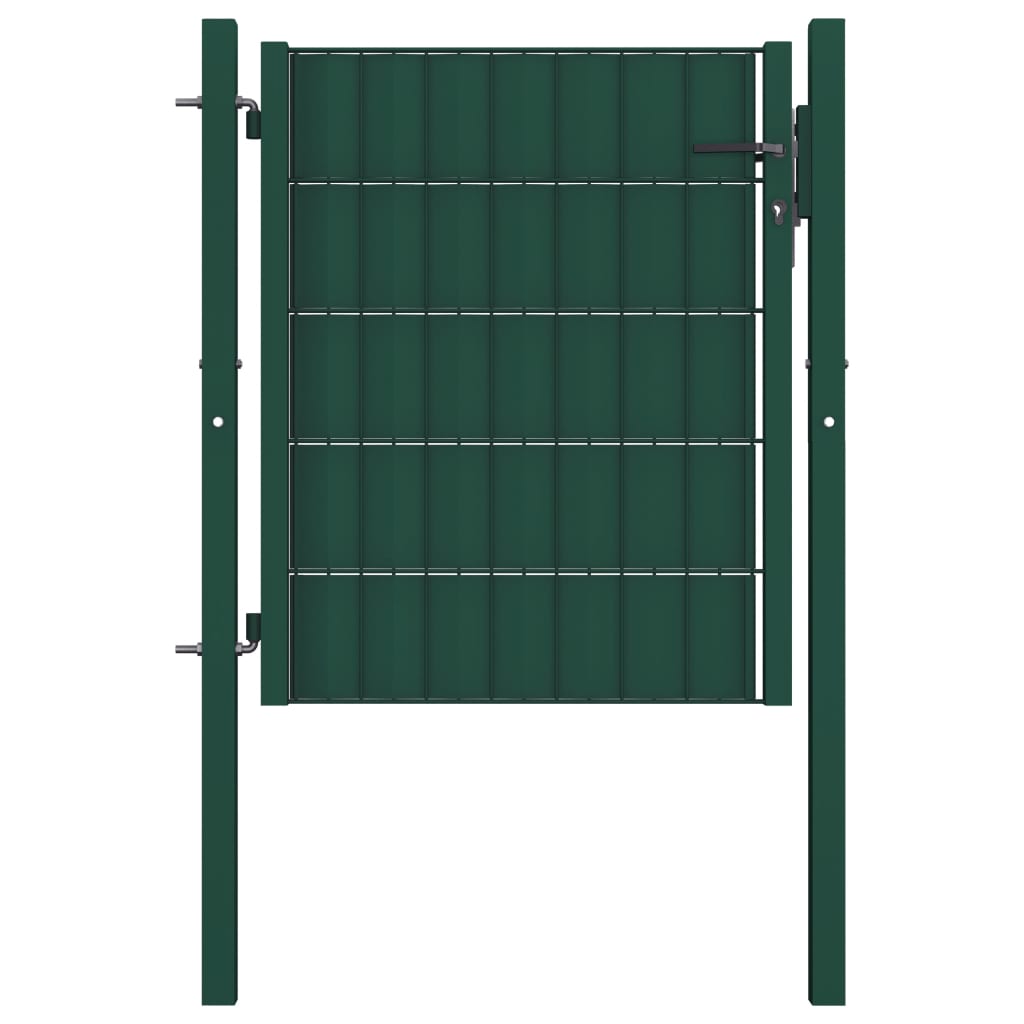 Vetonek Puerta de valla de PVC y acero verde 100x81 cm  