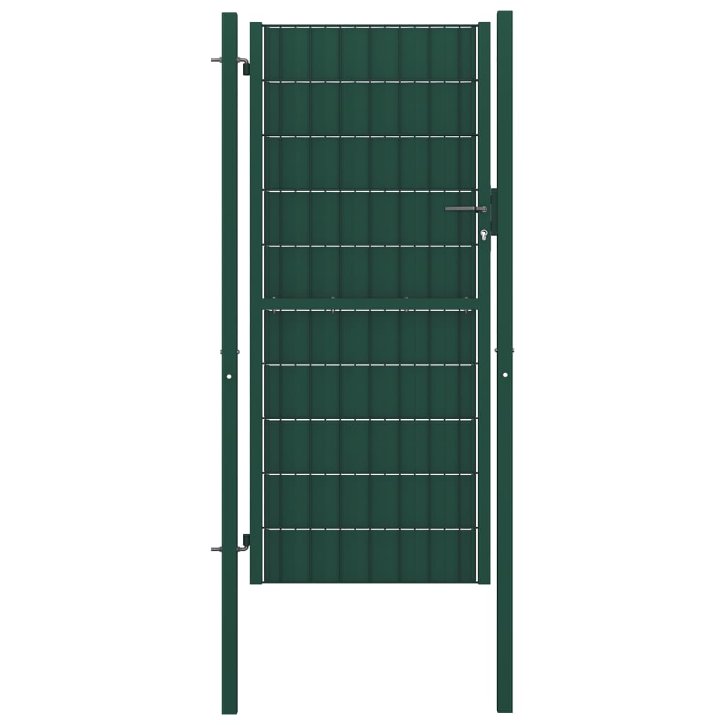 Vetonek Puerta de valla de PVC y acero verde 100x124 cm  