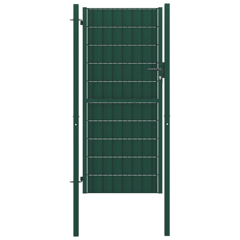 Vetonek Puerta de valla de PVC y acero verde 100x204 cm  