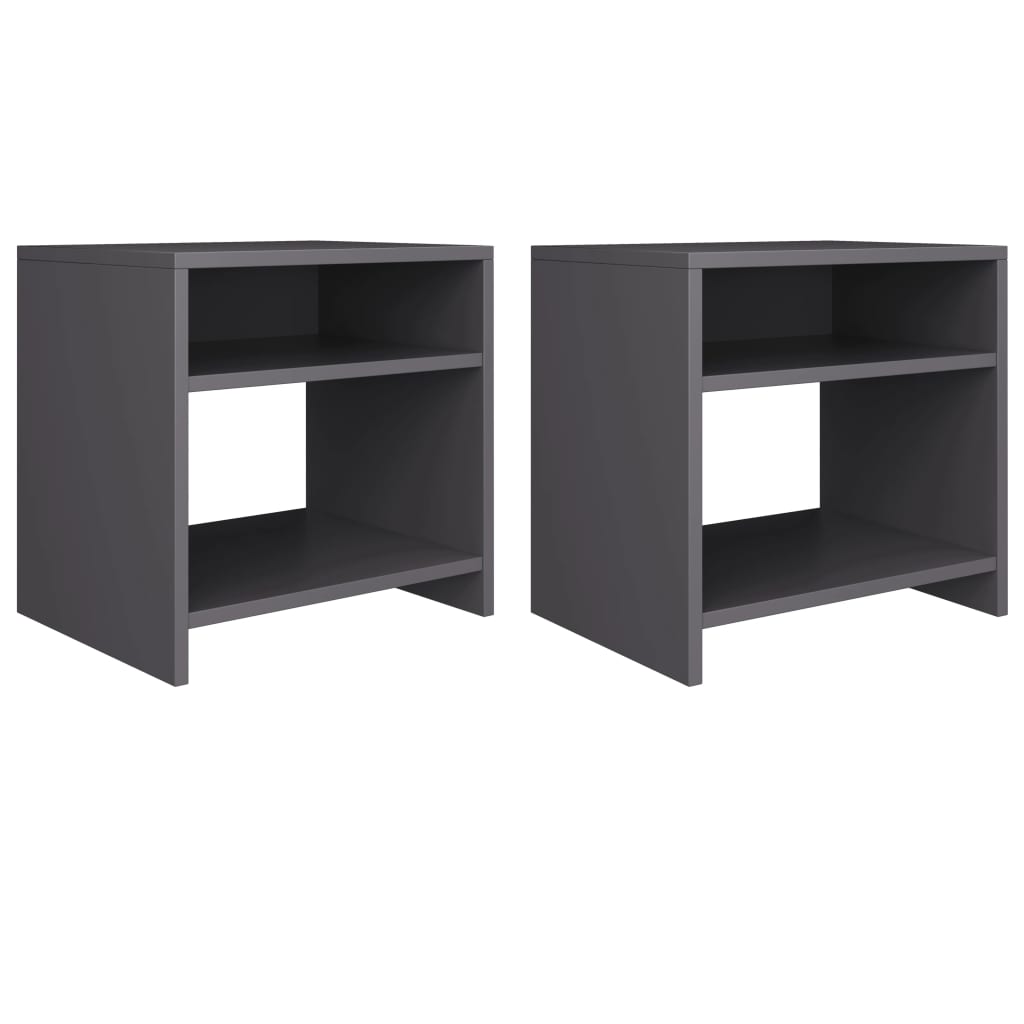 Tables de chevet 2 pcs contreplaqué gris 40x30x40 cm V1758 Vetonek