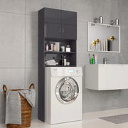 Glossy gray washing machine cabinet 64x25.5x190 cm v1963 Vetonek