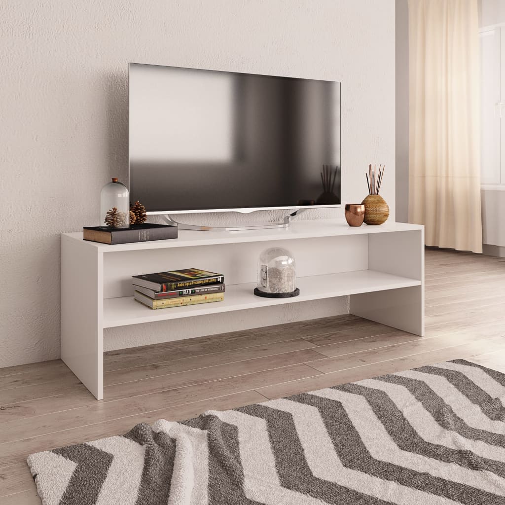 Vetonek Mueble para TV madera contrachapada blanco 120x40x40 cm