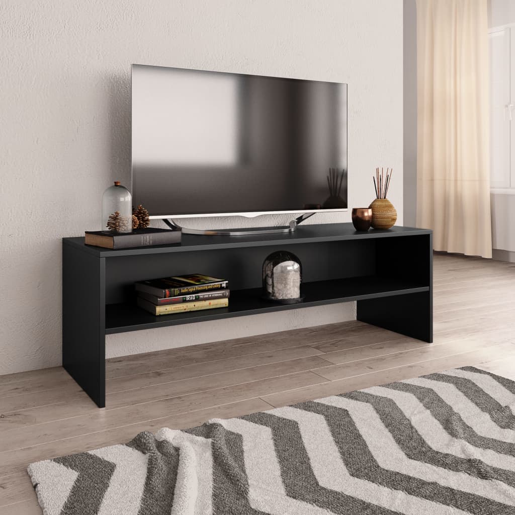 Vetonek Mueble para TV madera contrachapada negro 120x40x40 cm