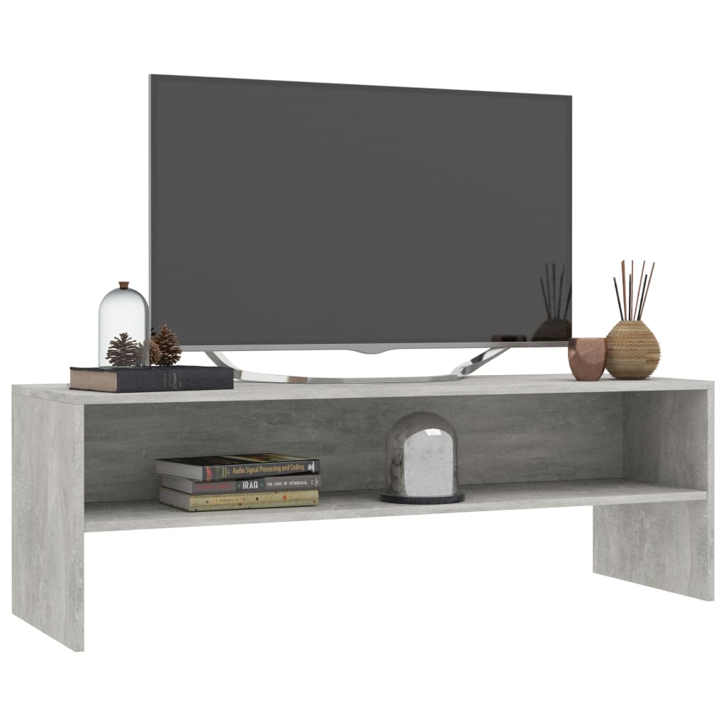 Mueble de TV madera gris hormigón 120x40x40 cm