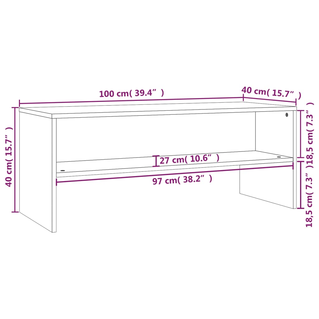 Mueble para TV madera blanco 100x40x40 cm vidaXL