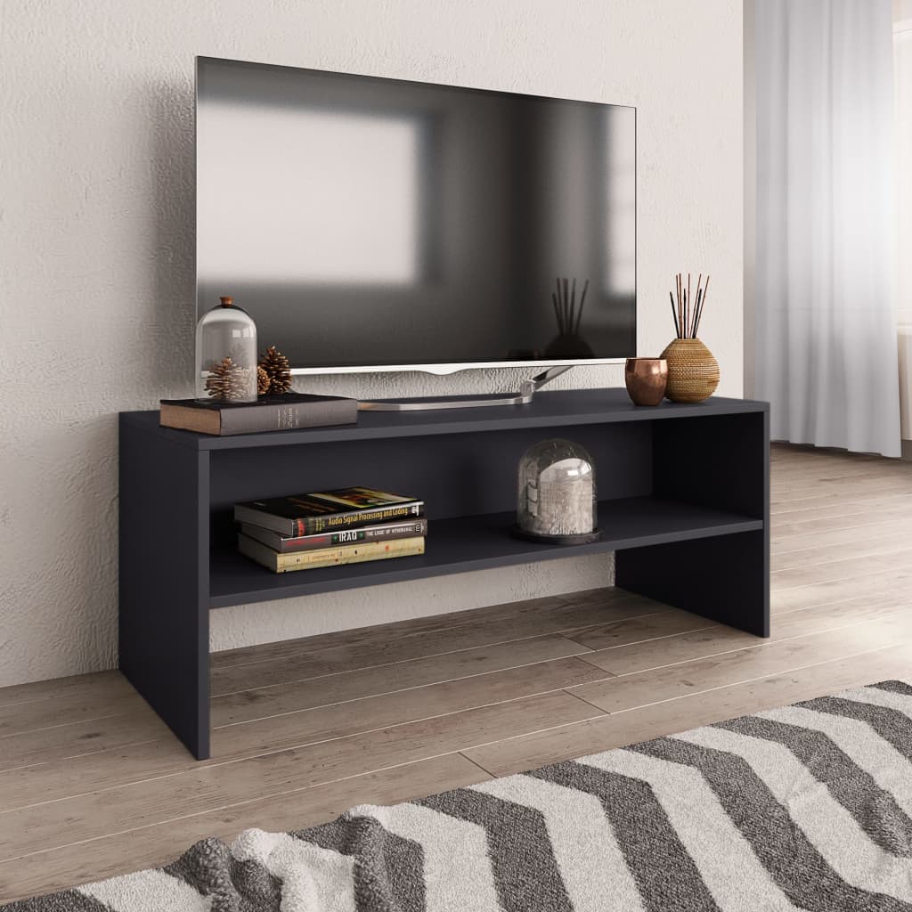 Vetonek Mueble para TV madera contrachapada gris 100x40x40 cm