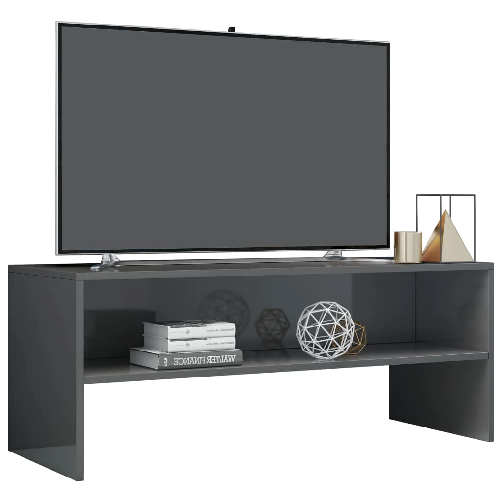 Mueble de TV madera gris brillante 100x40x40 cm vidaXL