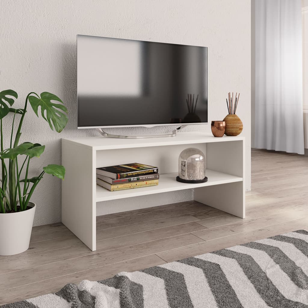 Vetonek Mueble para TV madera contrachapada blanco 80x40x40 cm