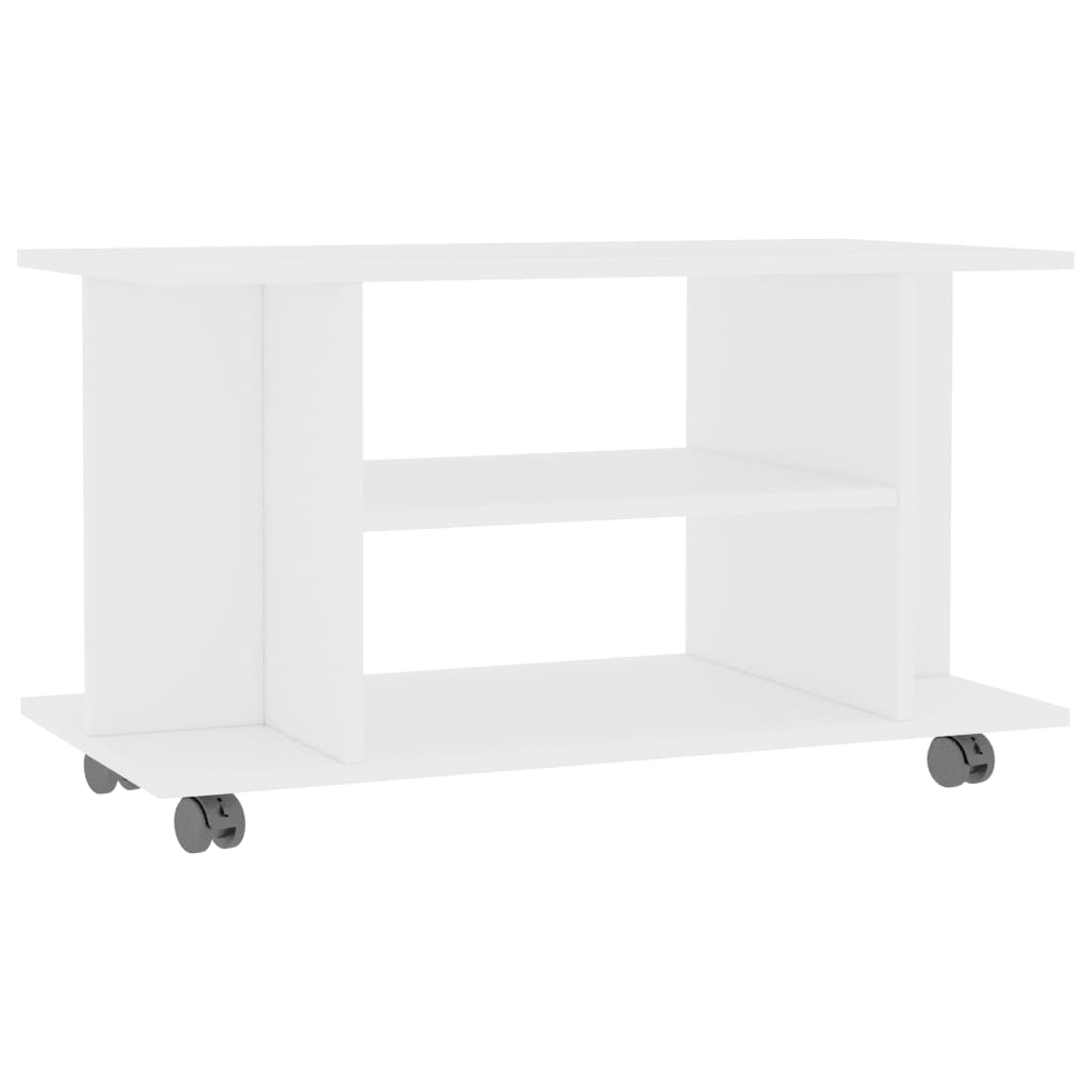 Mueble de TV con ruedas madera de ingeniería blanco 80x40x45 cm vidaXL