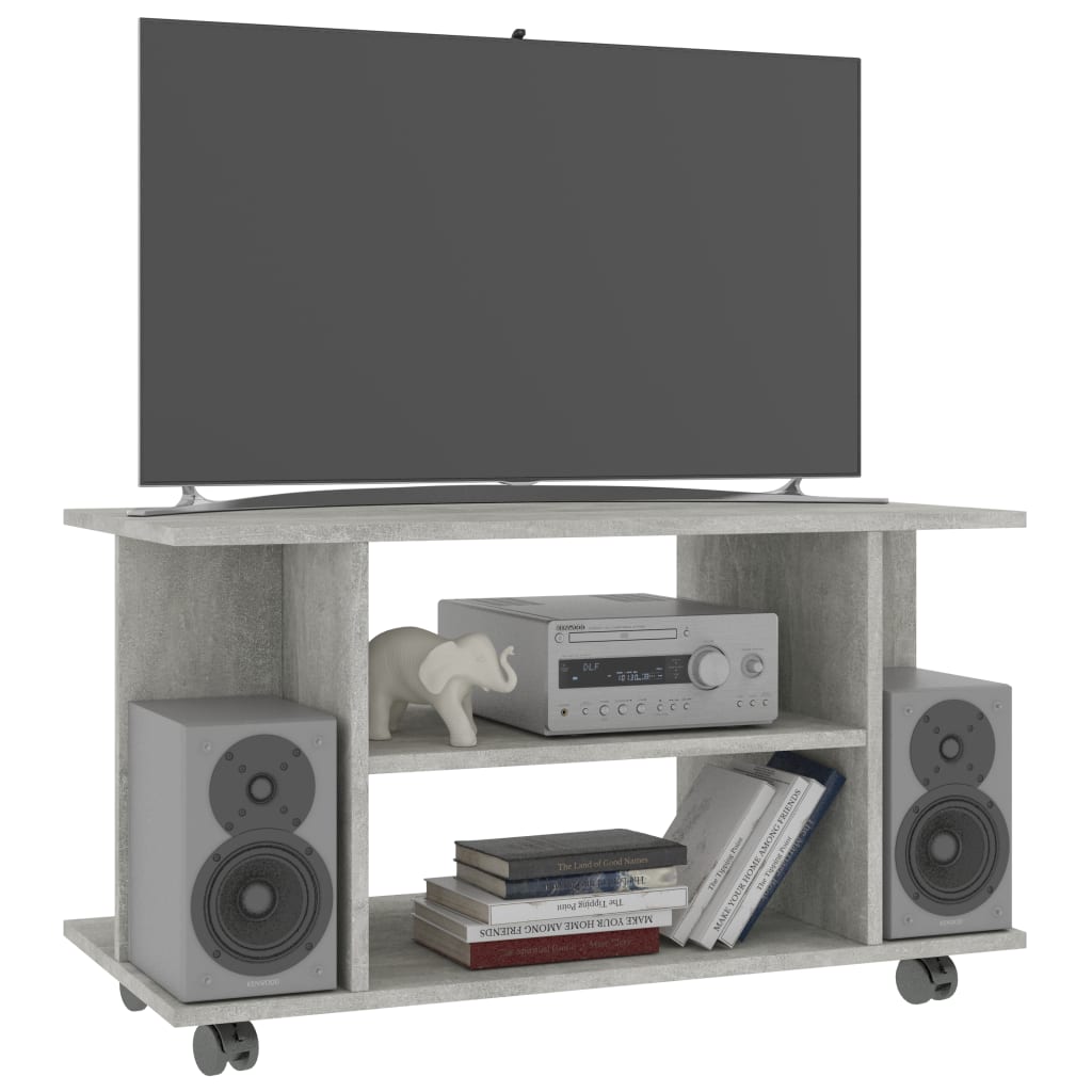 Mobili TV sintetizzati in legno in legno in cemento grigio 80x40x45 cm