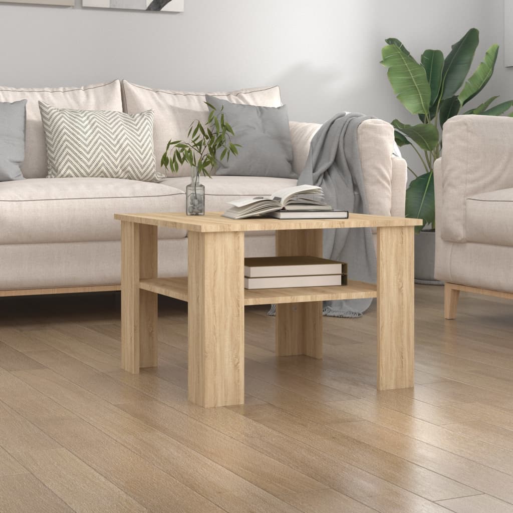 Vetonek Mesa de centro madera contrachapada roble Sonoma 60x60x42 cm