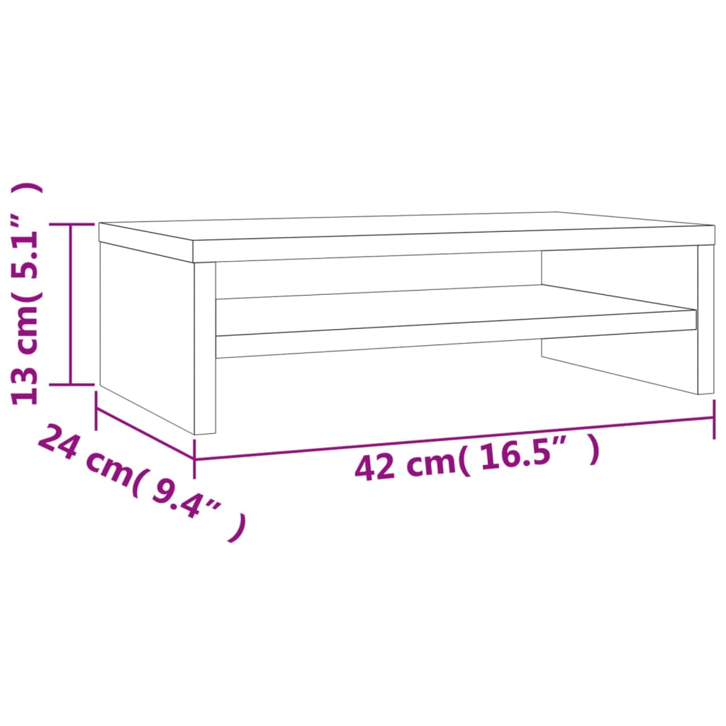 Soporte de monitor madera roble Nexus 42x24x13cm vidaXL