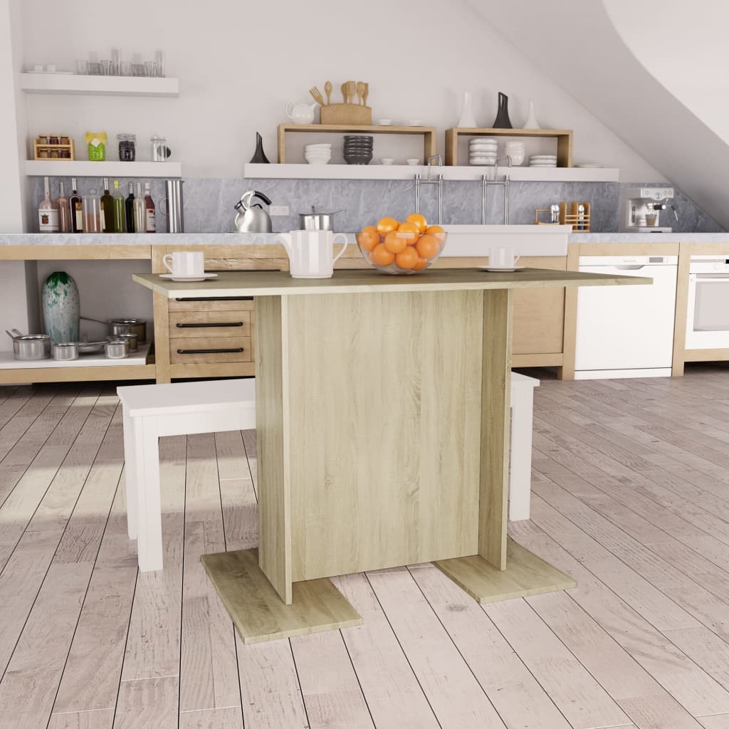 Vetonek Mesa de comedor madera contrachapada roble sonoma 110x60x75cm