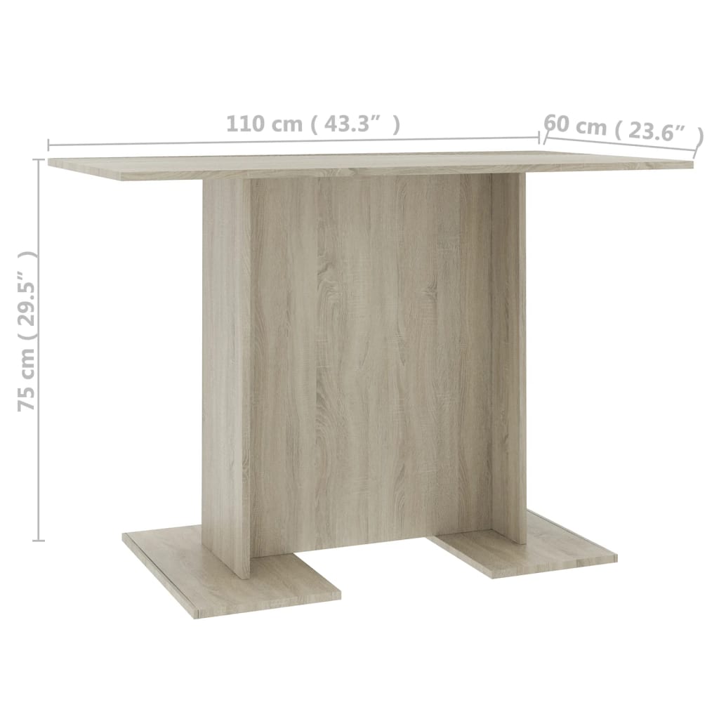 Mesa de comedor madera roble Nexus 110x60x75cm vidaXL