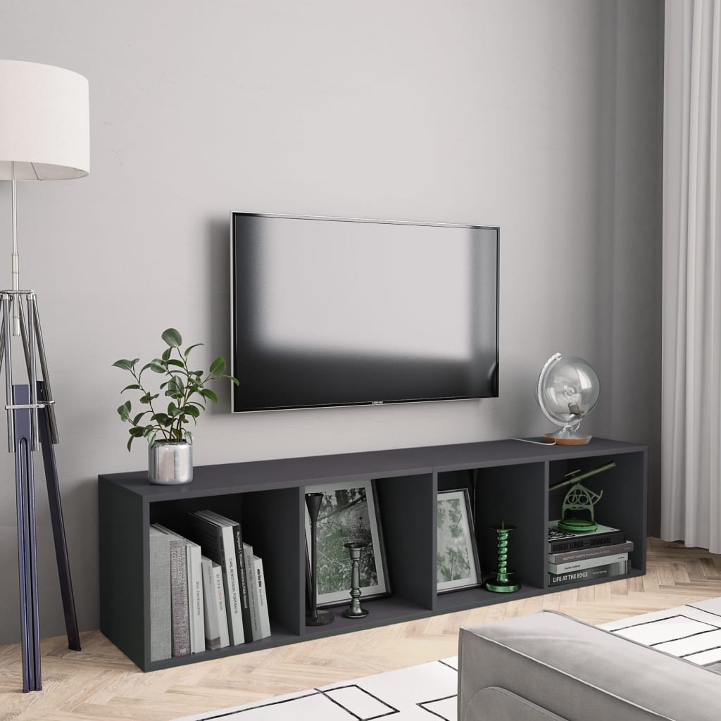 Vetonek Estantería/mueble de TV gris 143x30x36 cm