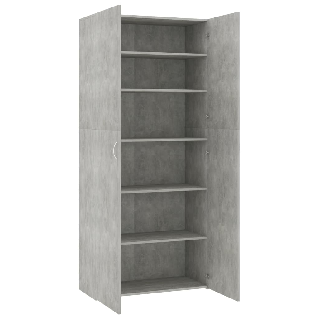 Mueble zapatero madera gris 80x35,5x180 cm - Vetonek