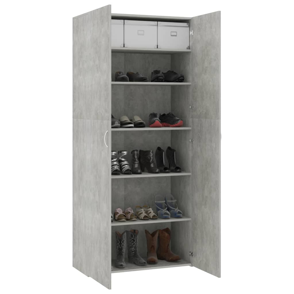 Mueble zapatero madera gris 80x35,5x180 cm - Vetonek