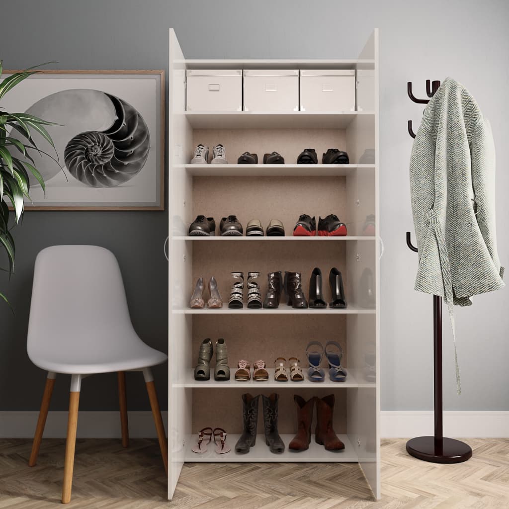 Armoire à chaussures blanches 80x35,5x180 cm