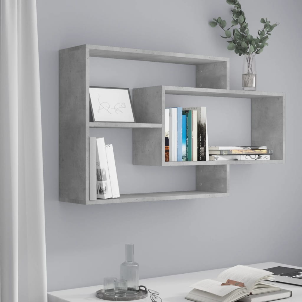 Vetonek Estantes de pared de contrachapada gris hormigón 104x20x58,5 cm