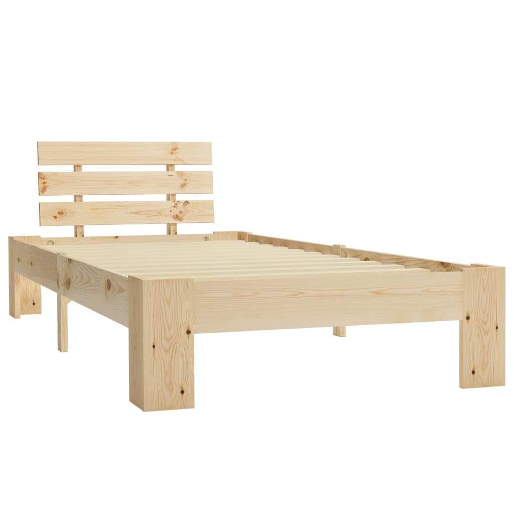 Vetonek Estructura de cama sin colchón madera maciza de pino 90x200 cm