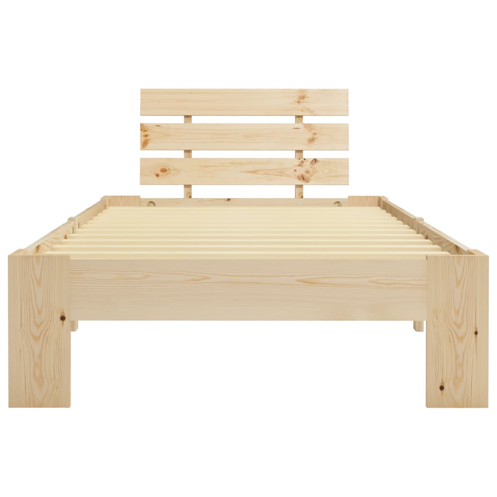 Estructura de cama sin colchón madera maciza de pino 100x200 cm - Vetonek