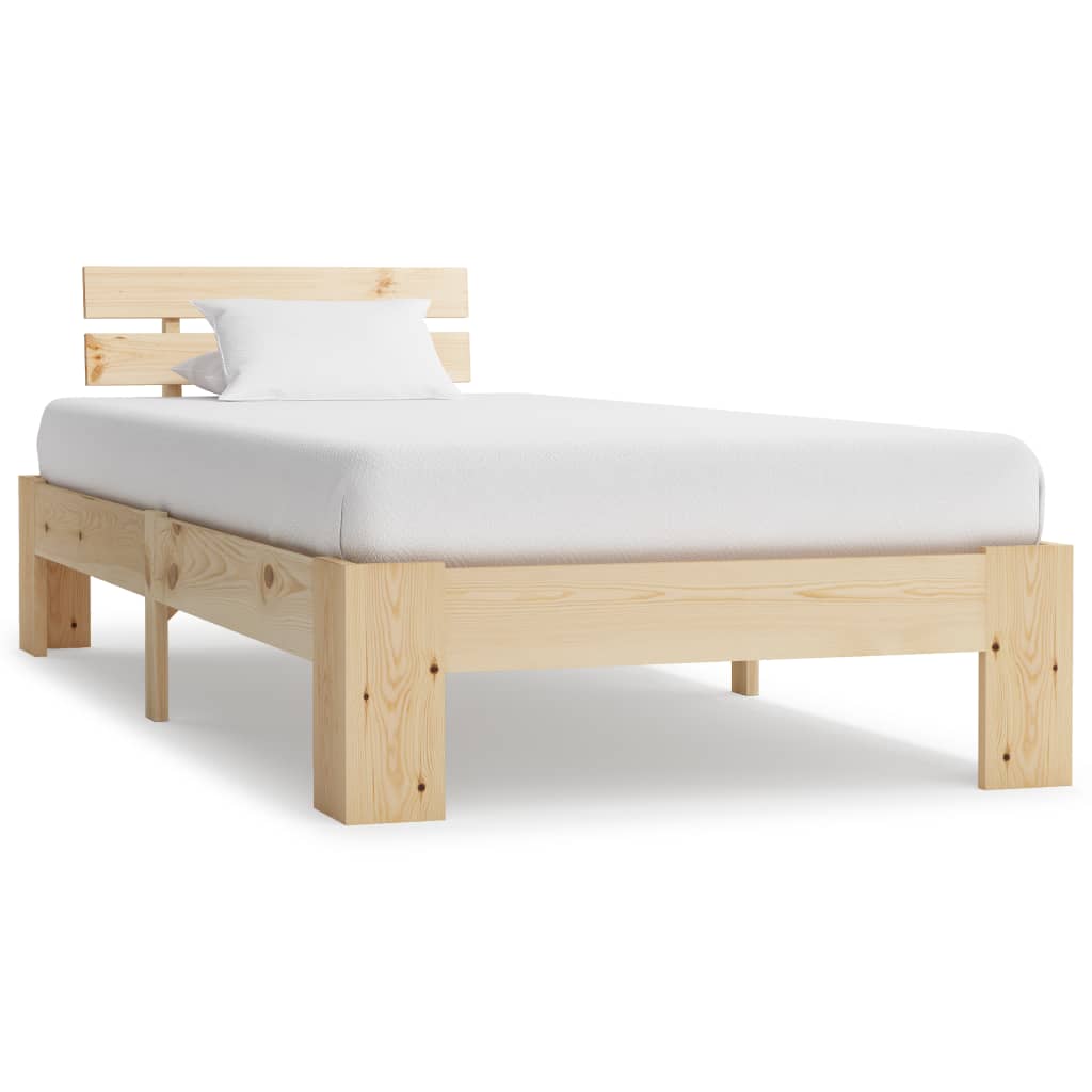 Vetonek Estructura de cama sin colchón madera maciza de pino 100x200 cm