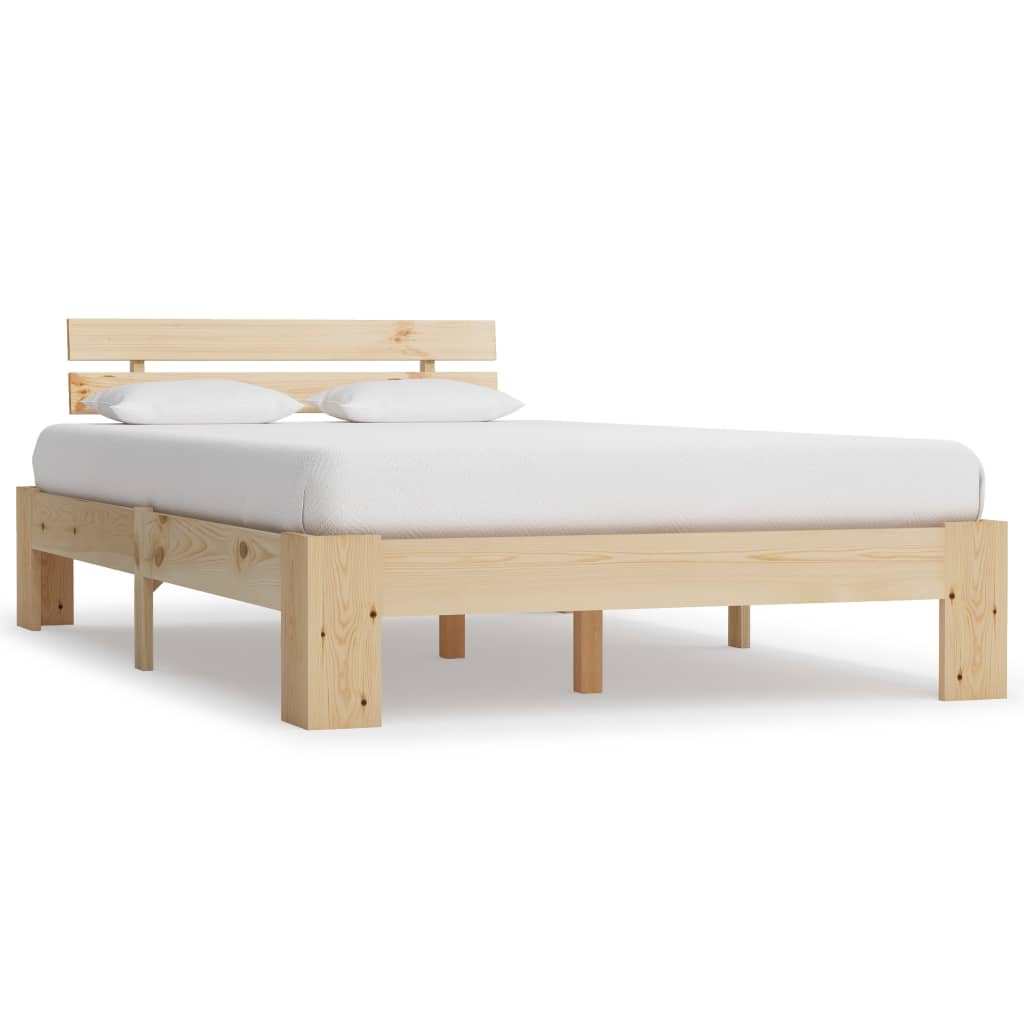 Vetonek Estructura de cama sin colchón madera de pino blanca 140x200 cm