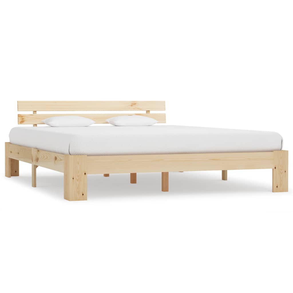 Vetonek Estructura de cama sin colchón madera maciza de pino 160x200 cm