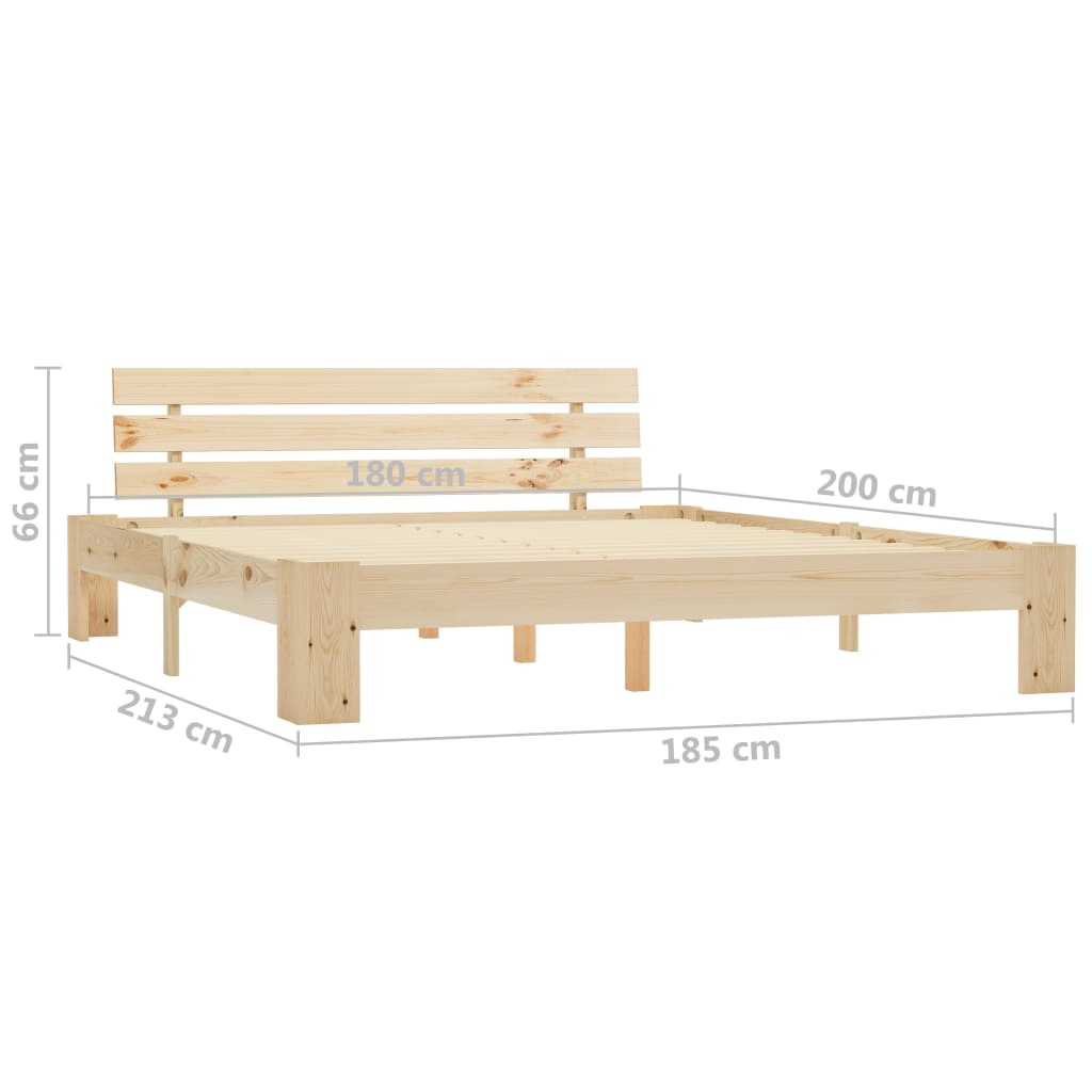 Estructura de cama sin colchón madera maciza de pino 180x200 cm vidaXL