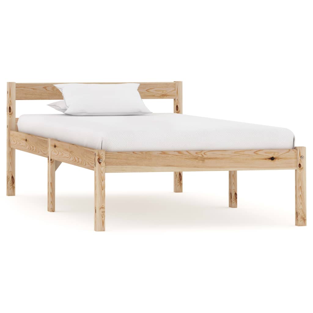 Vetonek Estructura de cama sin colchón madera maciza de pino 90x200 cm