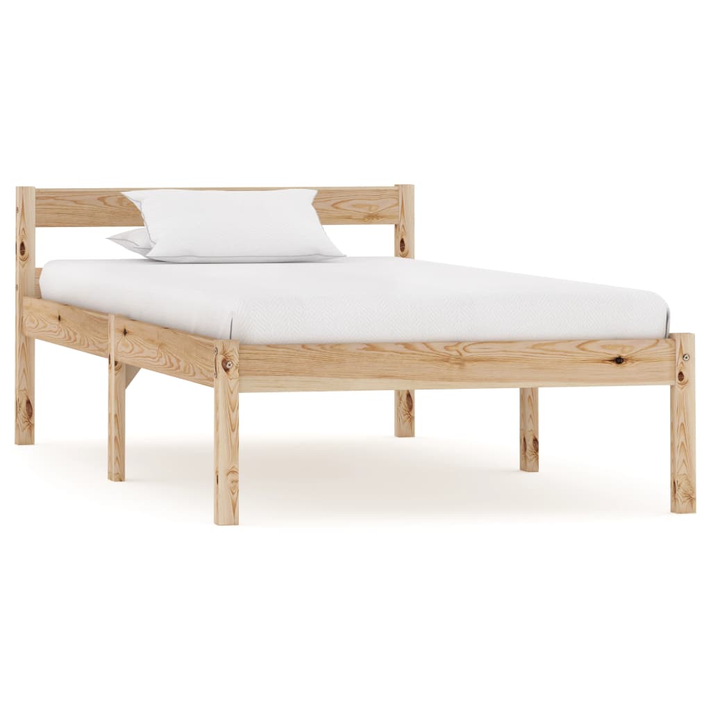 Vetonek Estructura de cama sin colchón madera maciza de pino 100x200 cm