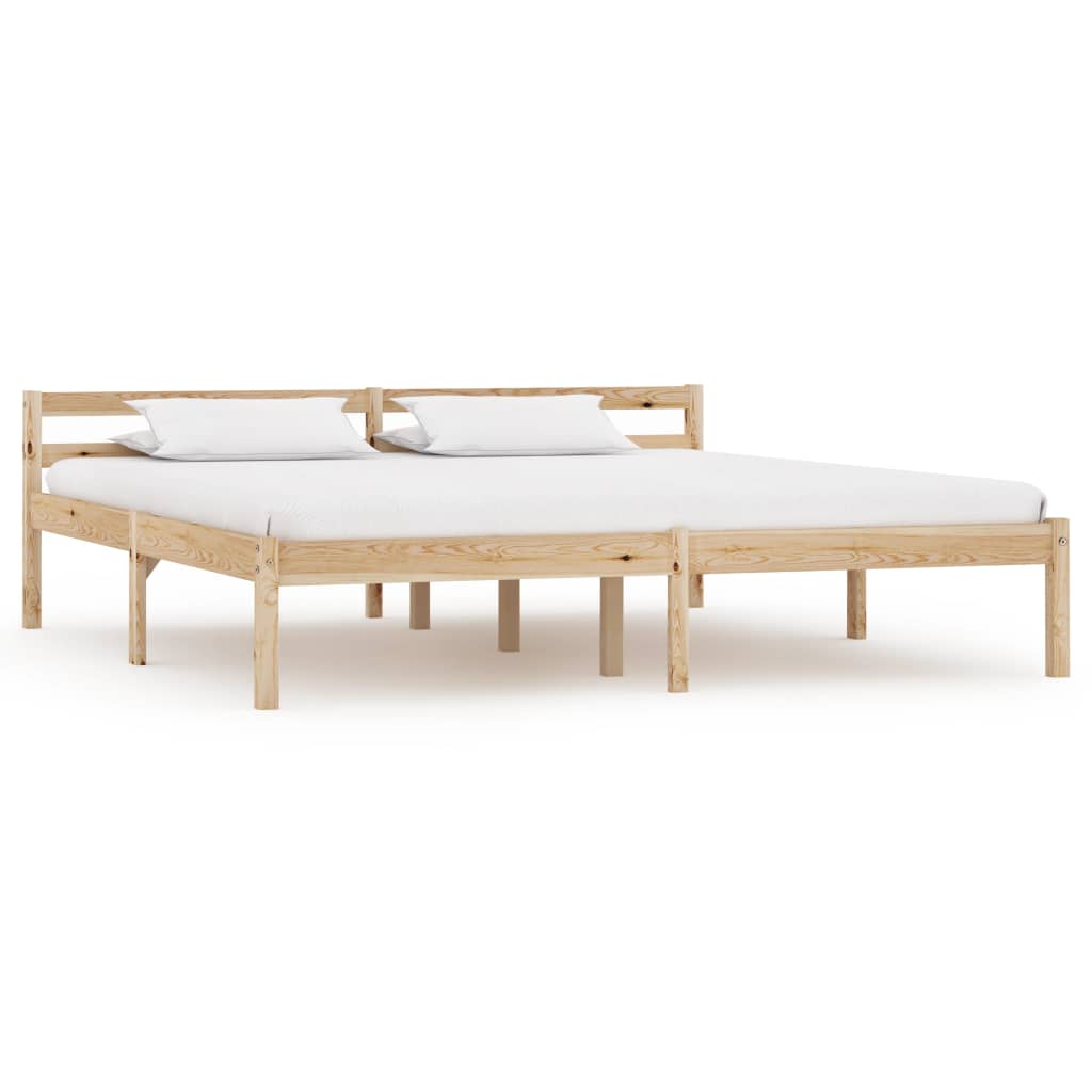 Vetonek Estructura de cama sin colchón madera maciza de pino 160x200 cm