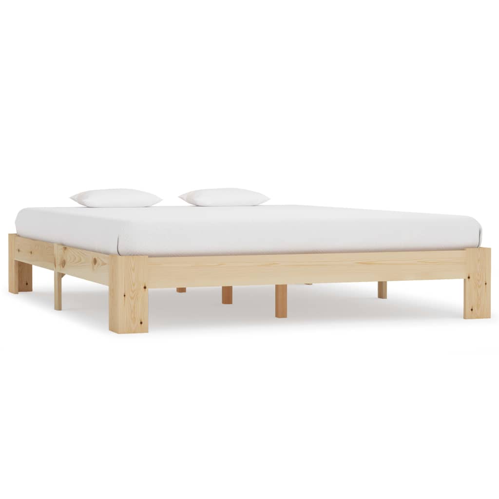 Vetonek Estructura de cama sin colchón madera maciza de pino 180x200 cm